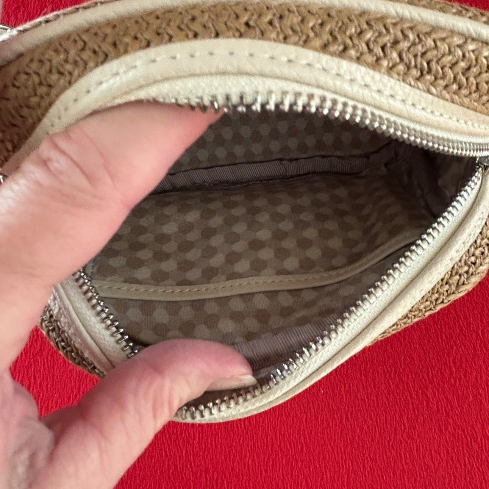 BRIGHTON STRAW ROSIE WHITE CAMERA BAG CELL PHONE CROSSBODY EUC - Picture 11 of 12